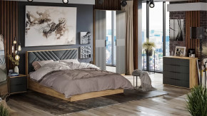 Спальня «Хилтон» Дуб Крафт золотой, Графит матовый в Тюмени - mebel-tymen.ru | фото