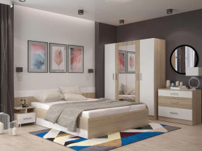 Спальня Леси Сонома-Белый с четырехстворчатым шкафом в Тюмени - mebel-tymen.ru | фото