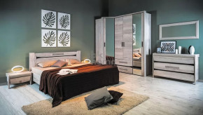 Спальня Мале, набор №1, дуб галифакс белый, венге аруба/дуб галифакс белый в Тюмени - mebel-tymen.ru | фото