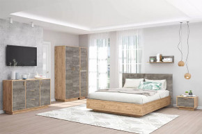 Спальня Эго, набор №КТ-1, дуб крафт золотой/камень темный Диал в Тюмени - mebel-tymen.ru | фото