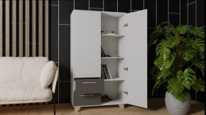 Стеллаж Копенгаген без стекла (Белый/Серый графит) в Тюмени - mebel-tymen.ru | фото