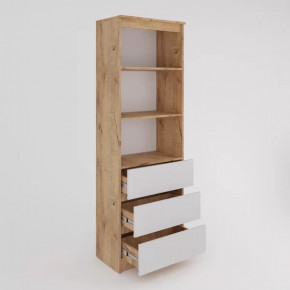 Стеллаж Охта МСТ 600.3 Дуб вотан/Белый гладкий в Тюмени - mebel-tymen.ru | фото