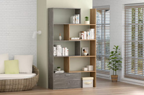 Стеллаж раздвижной, 718/1300 мм камень темный/дуб крафт золотой Диал в Тюмени - mebel-tymen.ru | фото