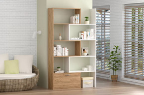 Стеллаж раздвижной, дуб крафт золотой/белый 718/1300 мм Диал в Тюмени - mebel-tymen.ru | фото