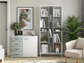 Стеллаж с комодом Asti и Nova Белый-Бетон в Тюмени - mebel-tymen.ru | фото