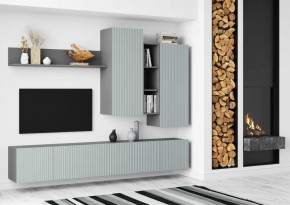 Стенка НМ-001 "СКАНДИ" Шифер серый/Грин Грей Софт в Тюмени - mebel-tymen.ru | фото