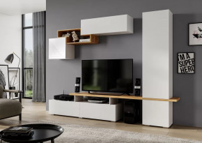 Стенка НМ-001 "SkyFree" дуб крафт золотой/Белый в Тюмени - mebel-tymen.ru | фото