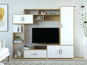 Стенка Пекин Белый-Крафт Золотой в Тюмени - mebel-tymen.ru | фото