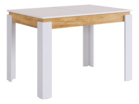 Стол обеденный раздвижной Гермес 2 белое дерево/дуб крафт золотой в Тюмени - mebel-tymen.ru | фото