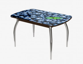 Стол Бостон-2 ф/п Черника, 1100*700 мм, венге/хром триумф в Тюмени - mebel-tymen.ru | фото