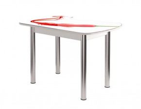 Стол Бостон-2 ф/п Чили, 1100*700 мм, белый/хром брифинг в Тюмени - mebel-tymen.ru | фото