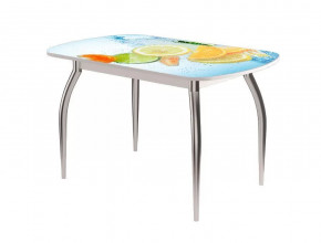 Стол Бостон-2 ф/п Фреш, 1100*700 мм, белый/хром триумф в Тюмени - mebel-tymen.ru | фото