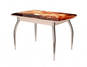 Стол Бостон-2 ф/п Корица, 1100*700 мм, дуб атланта/хром триумф в Тюмени - mebel-tymen.ru | фото