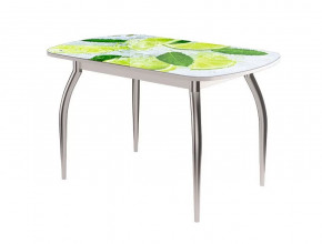 Стол Бостон-2 ф/п Лайм, 1100*700 мм, белый/хром триумф в Тюмени - mebel-tymen.ru | фото