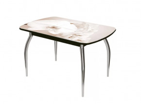 Стол Бостон-2 ф/п Лунная орхидея, 1100*700 мм, венге/хром триумф в Тюмени - mebel-tymen.ru | фото