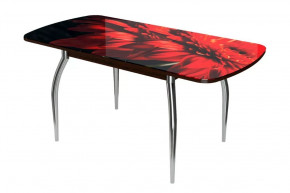 Стол Бостон-3 Красная гербера, раздвижной, фотопечать/венге/хром триумф в Тюмени - mebel-tymen.ru | фото