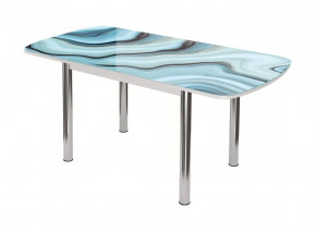 Стол Бостон-3 раздвижной, фотопечать Агат/белый/хром брифинг в Тюмени - mebel-tymen.ru | фото