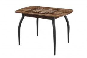 Стол Бостон 900*600 мм, фотопечать Капучино/ черный триумф в Тюмени - mebel-tymen.ru | фото