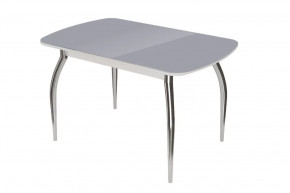 Стол "Бостон", антрацит глянец/белый/хром триумф в Тюмени - mebel-tymen.ru | фото