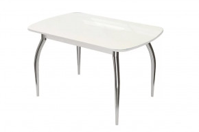 Стол Бостон, белый глянец/белый/хром триумф в Тюмени - mebel-tymen.ru | фото