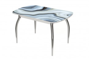 Стол Бостон ф/п Агат, 900*600 мм, белый/хром триумф в Тюмени - mebel-tymen.ru | фото