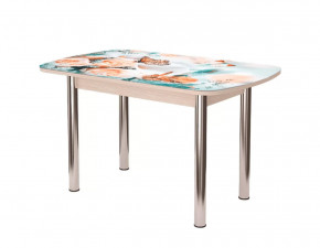 Стол Бостон ф/п Бабочки, 900*600 мм, дуб атланта/хром брифинг в Тюмени - mebel-tymen.ru | фото