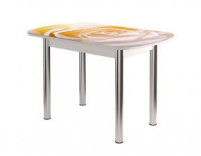 Стол Бостон ф/п Чайная роза, 900*600 мм, белый/хром брифинг в Тюмени - mebel-tymen.ru | фото