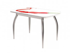 Стол Бостон ф/п Чили, 900*600 мм, белый/хром триумф в Тюмени - mebel-tymen.ru | фото