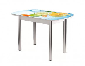 Стол Бостон ф/п Фреш, 900*600 мм, белый/хром брифинг в Тюмени - mebel-tymen.ru | фото