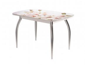 Стол Бостон ф/п Сакура, 900*600 мм, белый/хром триумф в Тюмени - mebel-tymen.ru | фото