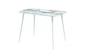 Стол Бостон Лайт 2, фотопечать Оникс лазурный/опоры белые в Тюмени - mebel-tymen.ru | фото