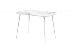 Стол Бостон Лайт 2, фотопечать Оникс золотой/опоры белые в Тюмени - mebel-tymen.ru | фото