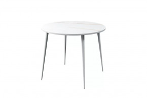 Стол Бостон Лайт круглый, фотопечать Белый каспий/опоры белые в Тюмени - mebel-tymen.ru | фото