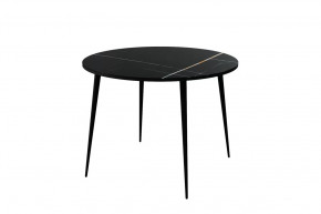 Стол Бостон Лайт круглый, фотопечать Черный тунис/опоры черные в Тюмени - mebel-tymen.ru | фото