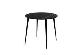 Стол Бостон Лайт круглый, фотопечать Черный тунис/опоры черные в Тюмени - mebel-tymen.ru | фото