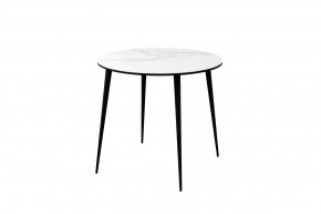 Стол Бостон Лайт круглый, фотопечать Мрамор итальянский/опоры черные в Тюмени - mebel-tymen.ru | фото