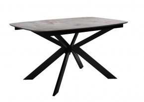 Стол DikLine BK140 Керамика Italian Grey (глянец серый)/подстолье черное/опоры черные в Тюмени - mebel-tymen.ru | фото