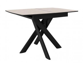 Стол DikLine DKB110, Керамика Krater Perla (бежевый матовый)/подстолье черное/опоры черные в Тюмени - mebel-tymen.ru | фото