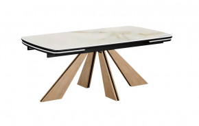 Стол DikLine DKP180 Керамика Ostra Bianco (мрамор глянец белый)/подстолье черное/опоры галифакс (2 уп.) в Тюмени - mebel-tymen.ru | фото