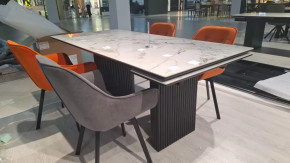 Стол DikLine EKD160, Керамика Белый глянец (К8/2), опоры черные (2 уп.) в Тюмени - mebel-tymen.ru | фото