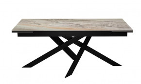 Стол DikLine EKX180, Керамика Venetian Brown Light глянец (К4), опоры черные (2 уп.) в Тюмени - mebel-tymen.ru | фото