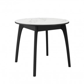 Стол DikLine MK46 Керамика Белый мрамор/подстолье черное/опоры черные в Тюмени - mebel-tymen.ru | фото