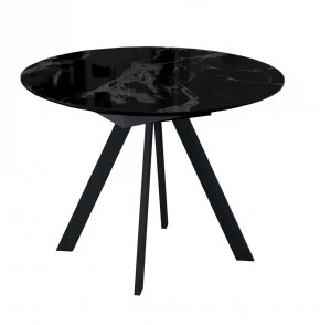 Стол DikLine SFC100 d1000 стекло Оптивайт Черный мрамор/подстолье черное в Тюмени - mebel-tymen.ru | фото