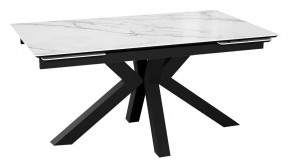 Стол DikLine SFE140 Керамика Tianshan White (белый полуглянец)/подстолье черное/опоры черные (2 уп.) в Тюмени - mebel-tymen.ru | фото