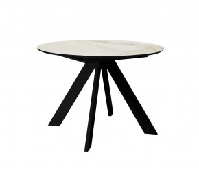 Стол DikLine SKC100 d1000 Керамика глянец Ostra Bianco (мрамор глянец белый)/подстолье черное/опоры черные в Тюмени - mebel-tymen.ru | фото