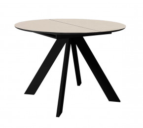 Стол DikLine SKC90 d900 Керамика Krater Perla (бежевый матовый)/подстолье черное/опоры черные в Тюмени - mebel-tymen.ru | фото