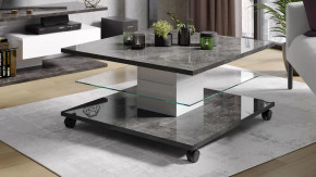 Стол журнальный «Diamond» тип 1 Белый/Ателье темный глянец в Тюмени - mebel-tymen.ru | фото