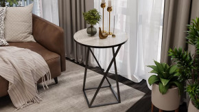 Стол журнальный ДП 1-03-05 исп. 2 Черный/Стекло с рисунком Песок в Тюмени - mebel-tymen.ru | фото