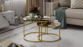 Стол журнальный «Вега» Золото, Стекло Золотой мрамор в Тюмени - mebel-tymen.ru | фото