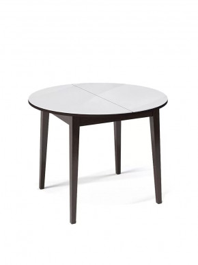 Стол Kenner M 1000 венге/стекло белое глянец в Тюмени - mebel-tymen.ru | фото